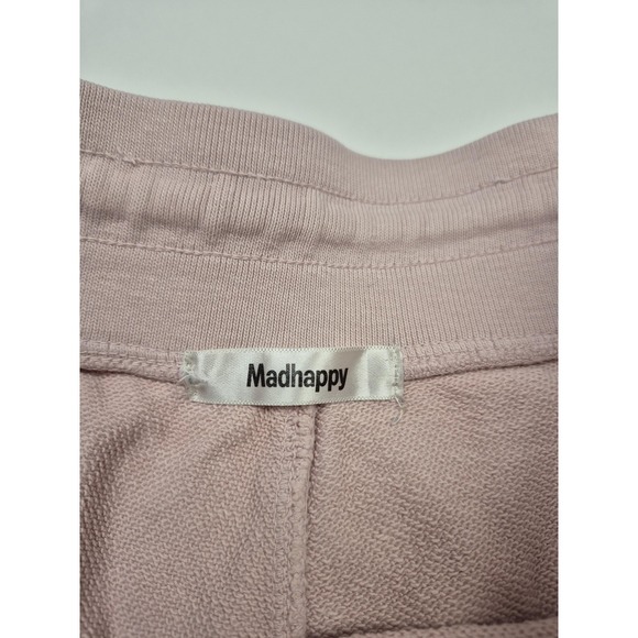 Madhappy Shorts Medium Pink Sweat 8" Inseam Elastic Waist Peace Logo Casual - Picture 4 of 14